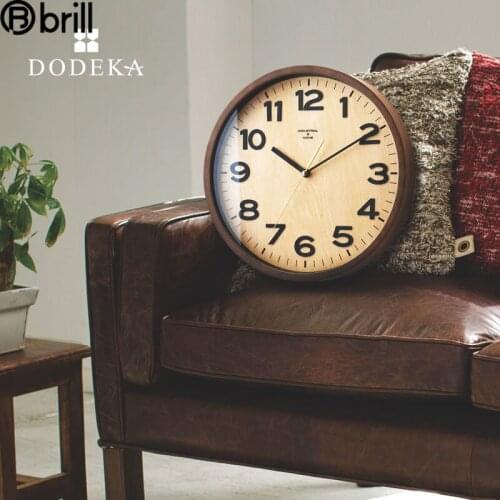 Japanese Solid Wood Wall Clock Retro Glass Clocks Wall Home Decor Living Room Silent Farmhouse Decor Relogio De Parede Digital