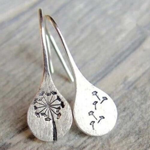 Newest Design Fashion S925 Sterling Silver Retro Flower Dandelion Flower Drop Earrings For Women Jewelry Accessories