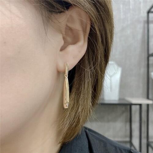 Punk Gold Color Plating Baseball Bat Drop Earrings For Women Unisex Chunky Vintage Casual Elegant Jewelry Accessory High Quality