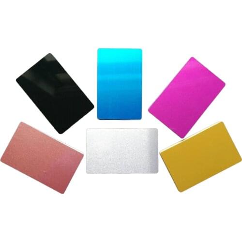 0.2mm Thick 12 Color 86*54mm 100pcs Laser Engraving Custom Text Art Craft Fashion Blank Aluminum Metal Material Business Cards