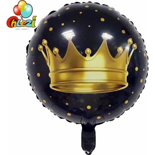 10pcs/lot 18inch Gold Crown Aluminum Foil Helium Balloons Prince Princess Baby Shower 1st Birthday Bachelorette Party Decoration
