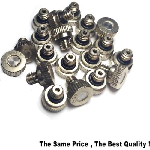 10PCS nickel plated Thread Brass Misting Nozzle 0.1-0.8mm Orifice Mister Parts Fog Nozzle For Misting System Outdoor Cooling