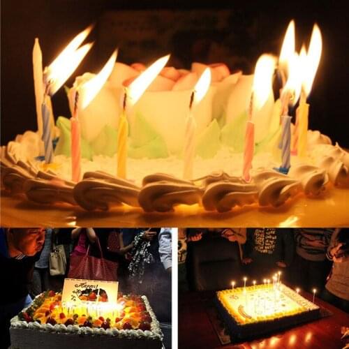 10 Pcs/bag Thread Colorful Magic Relighting Candle Baby Shower Kids Birthday Party Cake Candle Fun Party Decor Joke Gift
