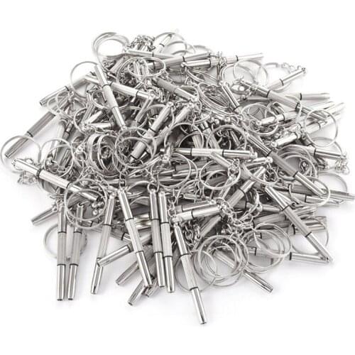 100Pcs/Pack 3 in 1 Eyeglass Screwdriver Sunglass Glasses Watch Repair Tool Kit with Keychain Portable Screwdriver Tool