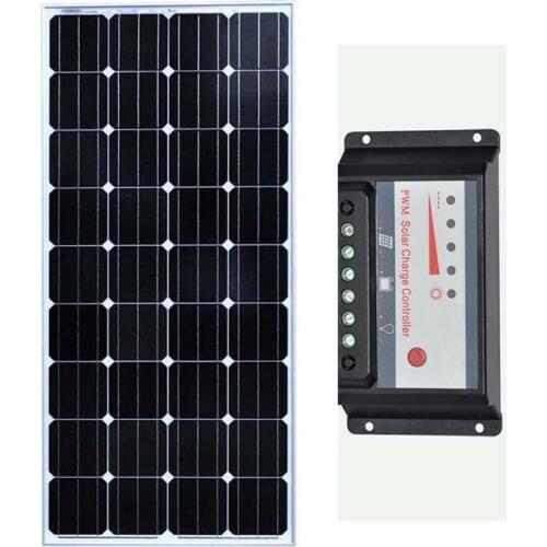 12v 150w Solar Panel Battery Charger Solar Charge Controller 12v/24v 30A Outdoor Waterproof Caravan Car Camping