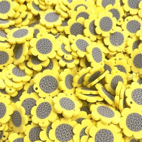 15pcs 20mm Color Fruit/flowers Beads Flakes Polymer Clay Spacer Beads for Jewelry Making DIY Earring Necklace Bracelet #20