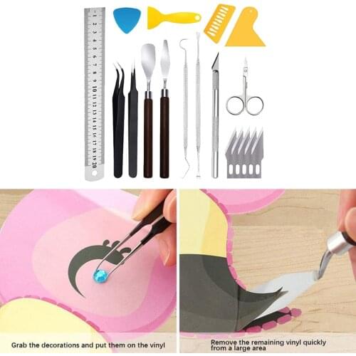 18Pc Precision Craft Vinyl Weeding Tools Set Craft Set Hobby Building Tools for Dried Flowers Crafts Card Making Scrapbooking