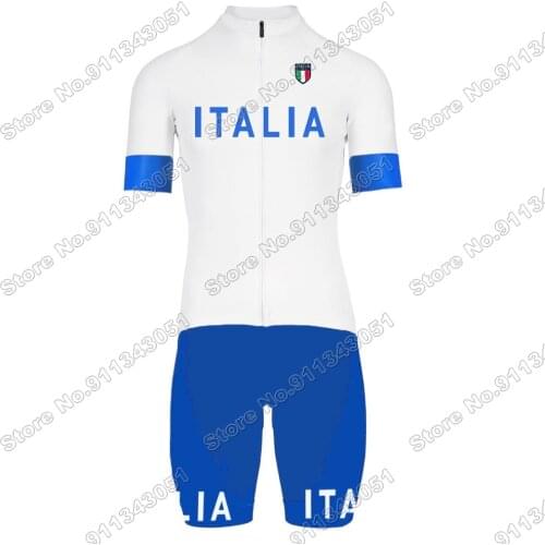 2021 Italy Cycling Skinsuit Summer Italian National Team Race Bodysuit Cycling Jersey Set Men Bike Clothing MTB Road Bike Suit
