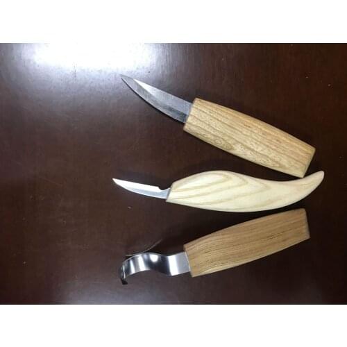 3pc Stainless Steel Wood Cutter, Wood Scraper, Carving Knife, Curved Knife, Universal Knife, Curved Tail Knife, Sharp