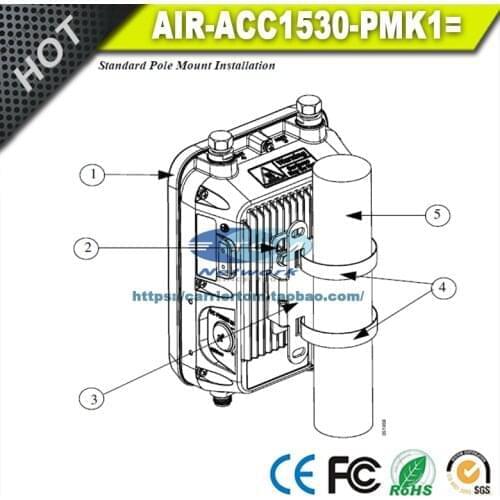 AIR-ACC1530-PMK1= Standard Pole/Wall Mount Kit for AP1530 Series