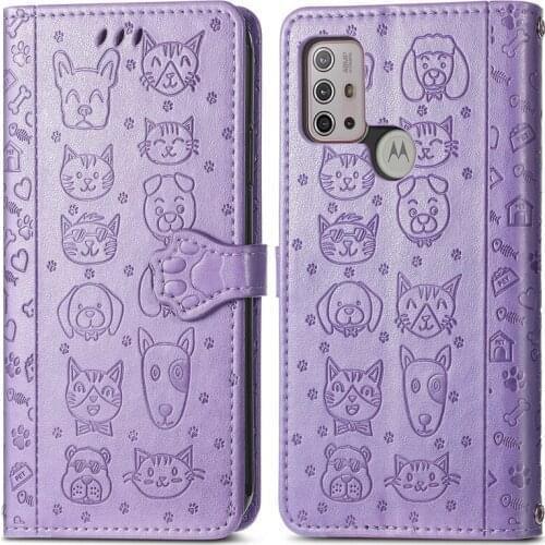 Cat & Dog Pattern Phone Case For Motorola Moto G30 Filp Wallet Leather Case For Moto G30 Case For Motorola Moto G30 Cover 6.5"