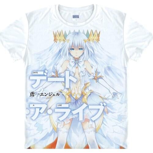 Date A Live T-Shirt Yamai Shirt Cute Womens T-Shirts Anime clothes cute kawaii cool sexy beach shirts Japan Anime cute clothes a