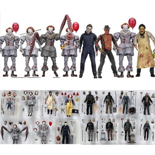 Friday Jason Freddy Krueger Leatherface Chainsaw John Michael Myers Joker Pennywise NECA Action Figure Toys Gift