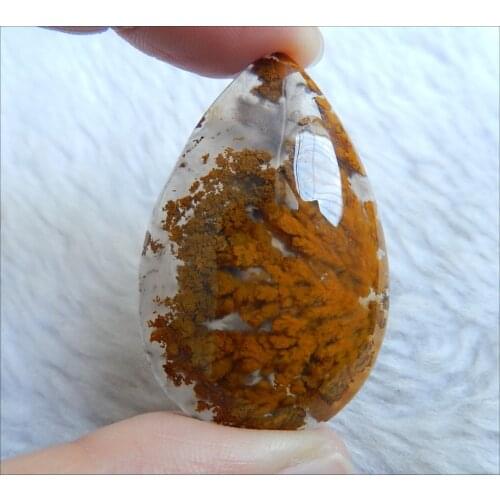Natural Stone Water Drop Shape Rare Agate Cabochon 42x28x7mm 11.3g Semiprecious Stone Fashion Cabochon Accessories