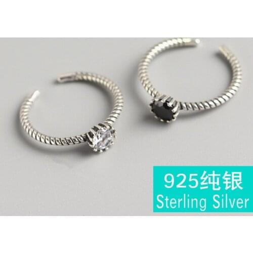 Thai silver black and white zircon twist new lines restoring ancient ways ring opens the mouth to give their children