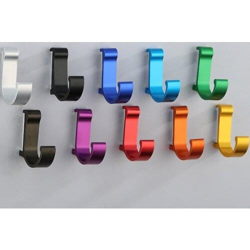 Space Aluminum Candy Color Wall Mounted Towel Hook Clothes Coat Robe Key Bag Hook Decorative Kitchen Bathroom Hooks