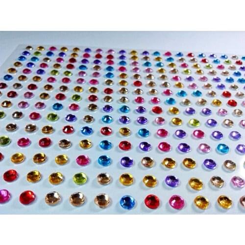 4mm Round Rhinestone Stickers 300pcs/sheet Wholesale Decorative Jewelry Self-adhesive Stickers Free Shipping