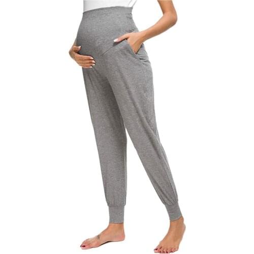Maternity Leggings Womens Solid Color Casual Pants Stretchy Comfortable Lounge Pants Body Shaping Postpartum Trousers