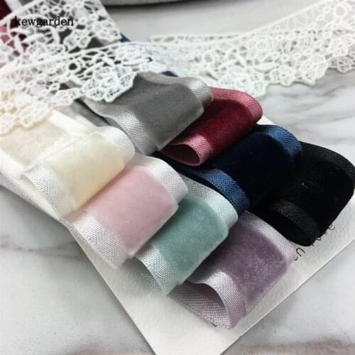 Kewgarden Handmade Tape 1" 25mm Flange Flocking Ribbon DIY Heawear Bowknot Accessories Webbing Riband 8 Yards