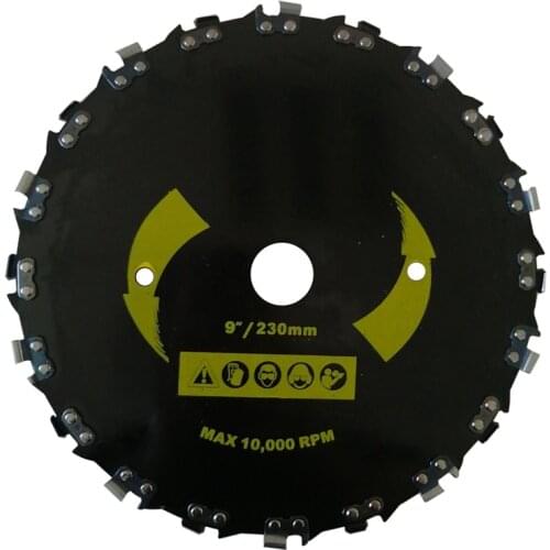 9 inch Mower Chainsaw Tooth Saw Blades Chain Steel Brush Cutter Blade For Electric GrassCutter Trimmer Repair Garden power Tool