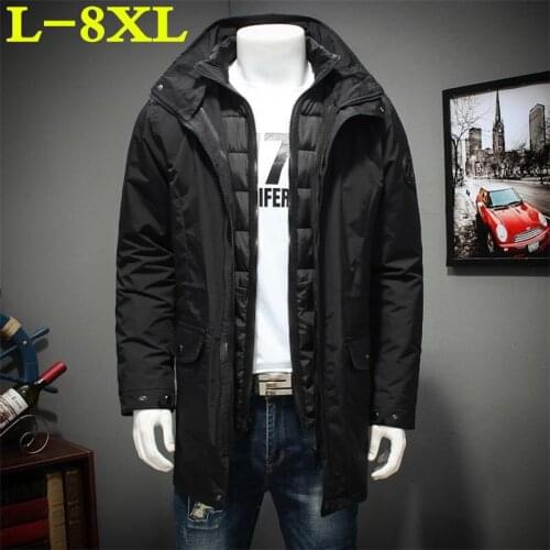 Plus size 8XL 7XL 6XL Winter jacket Men The liner is removable Thick Coat Thermal Warm Windproof Hood Jackets Mens Outwear Parka
