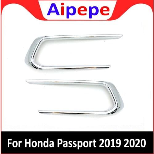 Exterior Parts Chrome ABS Front Fog Light Lamp Cover Trim Stickers Light Decoration For Honda Passport 2019 2020 Car Accessories