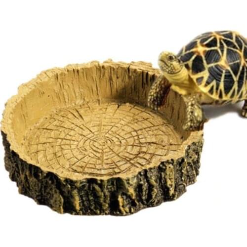 New Pet Bowls for Gecko Snakes Lizard Feeding Resin Reptile Tortoise Water Dish Food Bowl Toy Amphibians Pet Accessories