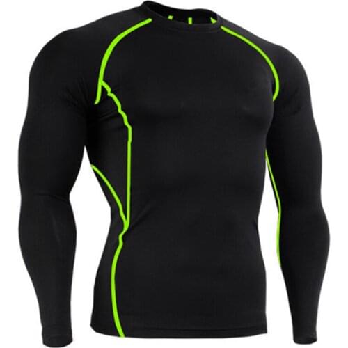 New Antumn Sport Shirt Men Fitness Running Shirt Men Quick-drying Gym Shirt Men Solid Colorful Line Dry Fit Men Rashgard
