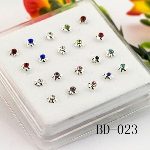 New Silver Nose Studs Classic Exquisite Simple Wind Wheel Crystal Nose Jewelry Piercing Temperament Female