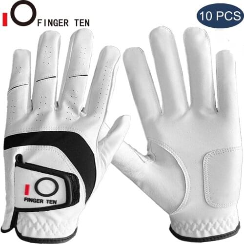 10Pcs Anti Slip Golf Gloves Men Cabretta Leather Breathable Left Right Hand Mens Summer Glove Pack S M ML L XL Drop Shipping
