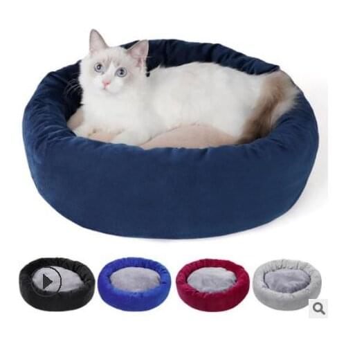 Pop Dog Bed Round Cat Bed House Long Plush Winter Pets Dog Beds Cats Mat Animals Sleeping Sofa Pets Products Cushion Cat Bed