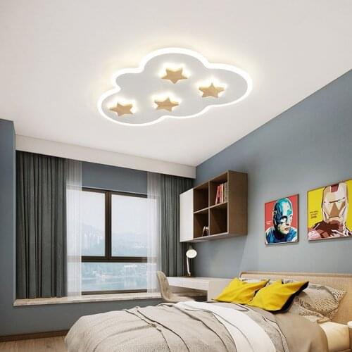 Childrens room ceiling lamp Princess bedroom lamp LED Nordic modern girl boy girl room cloud star lighting
