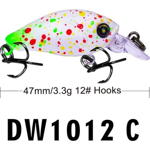 4.7cm 3.3g Crank Bait Bass trout Lure pike trolling pesca minnow tackle