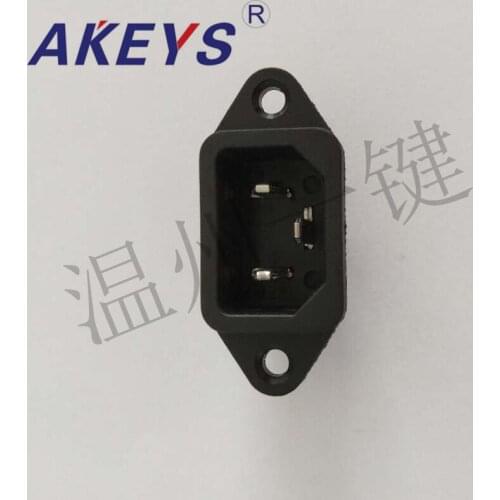 10 PCS AC-04B character socket electric vehicle charging power socket three-legged male head two vertical a horizontal black 10A