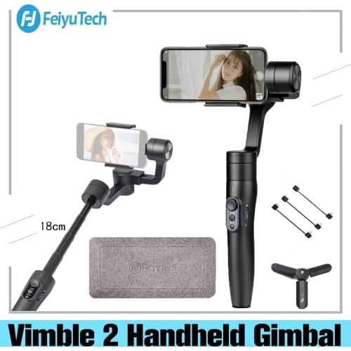 Feiyutech Feiyu Vimble 2 Phone Gimbal Handheld 3 Axis Stabilizer Extendable Pole For iPhone X 8 7 Samsung S8+S9 Plus Smartphone