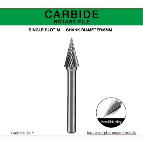 Hand tools M TYPE Head Tungsten Carbide Rotary file die grinder bits for metal Head Hard Metal Milling Cutter for copper