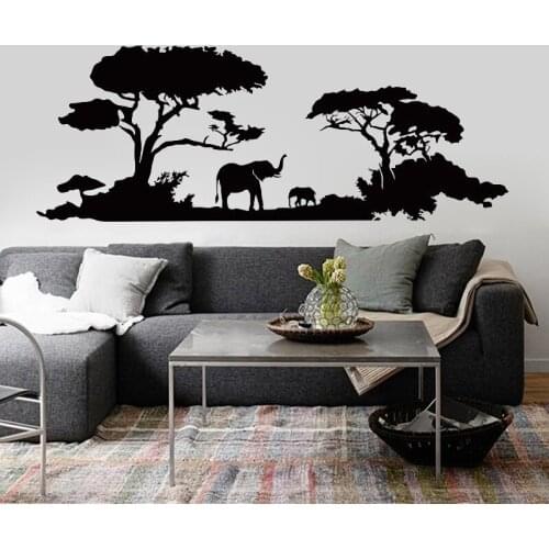 Savanna Nursery Wall Decal Tree Safari Giraffe Living Room Decor Vinyl Wall Stickers Removable Home Decoration Wallpaper Z455