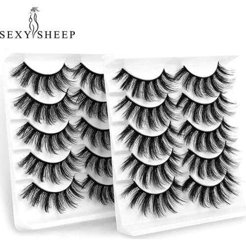 SEXYSHEEP 5Pairs 3D Mink Lashes False Eyelashes Natural/Thick Long Eye Lashes Wispy Makeup Beauty Extension Tools