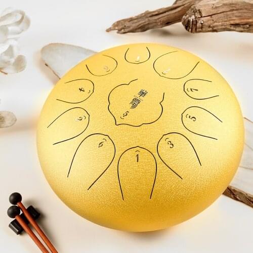 Hluru lotus steel tongue drum 11 note 12-inch musical instruments drums F tone beginner level percussion instrument