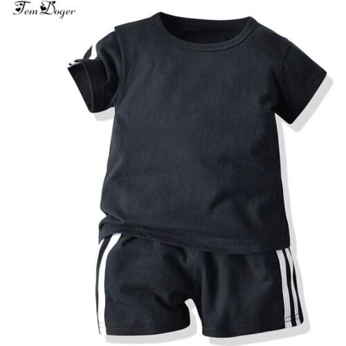 Tem Doger Fashion Summer Striped Unisex Baby Clothes Set Cotton Short Sleeve Shirt+Short Bebes Casual 2Pcs Outfit Tracksuit