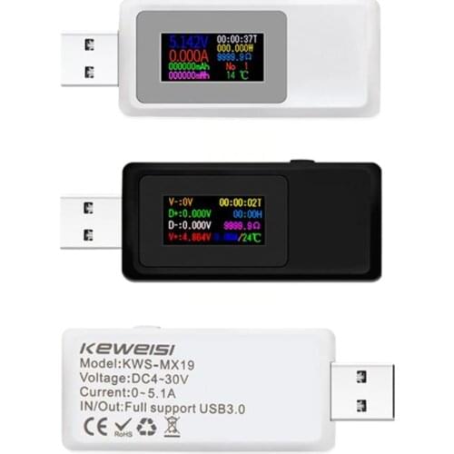 KWS-MX19 USB Detector Voltmeter Ammeter USB Tester Voltage Current Power Monitor