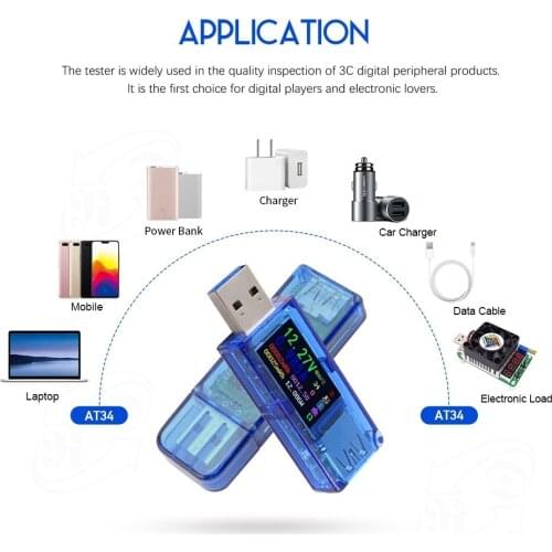 USB3.0 Color LCD Display Voltage Current Power Battery Charge Measuring Meter Multifunctional USB Tester