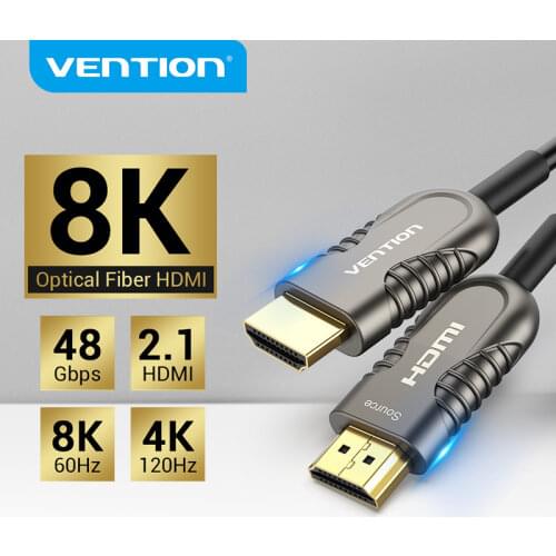 Vention 8K HDMI 2.1 Cable 120Hz 48Gbps Fiber Optic HDMI Cable Ultra High Speed HDR eARC for HD TV Box Projector PS4 Cable HDMI