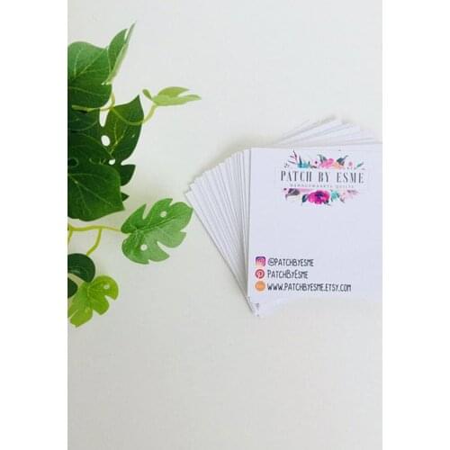 Personalised logo business cards, thank you cards, compliment slips, instruction cards, care cards