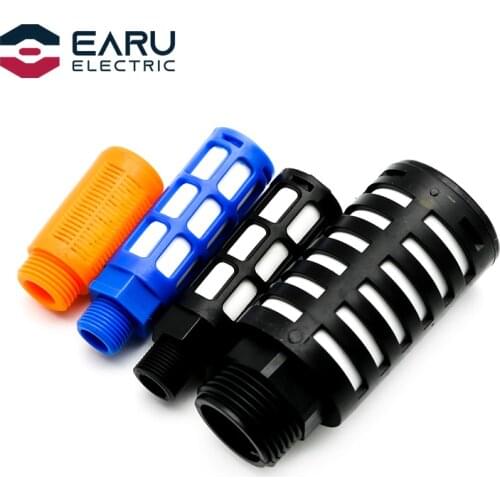 Air Silencer Plastic Exhaust Muffler Pneumatic 1/8 1/4 3/8 1/2 Male Thread Absorb Noise Filter Slip Lock For Misting Pump