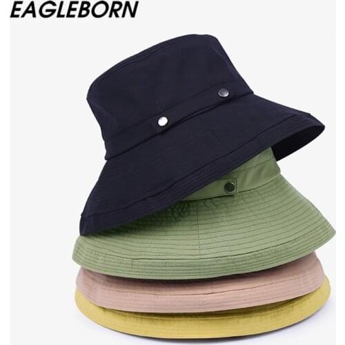 Hats for Women Bucket Hats Solid Hat Fishing Hats Bucket Hat Men 100% Cotton Bucket Hat Women High Quality Sun Fold Basin Cap