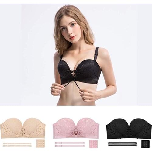 Women Sexy Bras Push Up Invisible Strapless Instant Breast Lift Convertible Adjusted Straps Female Ladies Underwear Lingerie