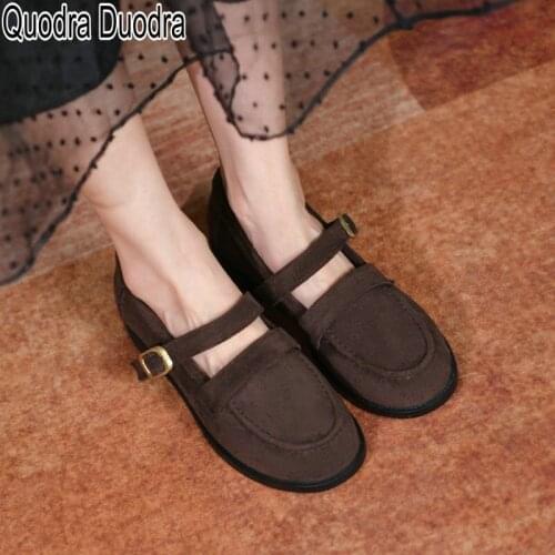 New Women Pumps Mary Jane Shoes fashion chunky thick high heels buckle solid Office soft autumn Plus Size 34 33-43 Casual PU