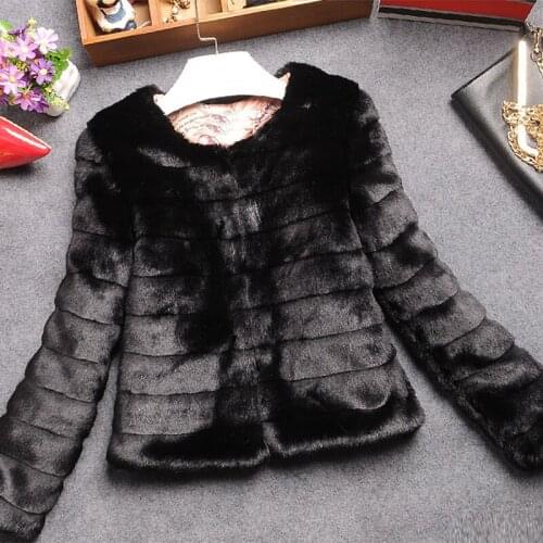 Faux fur coat female jacket for women winter faux rabbit hair Stripes leather jacket fur women large size women hairy overcoat