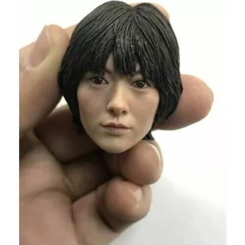 1/6 female figure short hair head sculpture for 12 inch action figure body